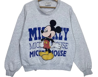 Pick!! Vintage 90s Mickey Mouse Crewneck Sweatshirt Mickey Mouse Sweater Mickey Mouse Big Logo Printed Pullover Crewneck Sweatshirt Size S