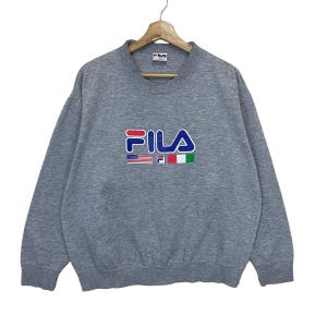 Pick!! Vintage Fila Crewneck Sweatshirt Fila Sweater Fila Embroidered Big Logo Pullover Crewneck Sweatshirt Size M