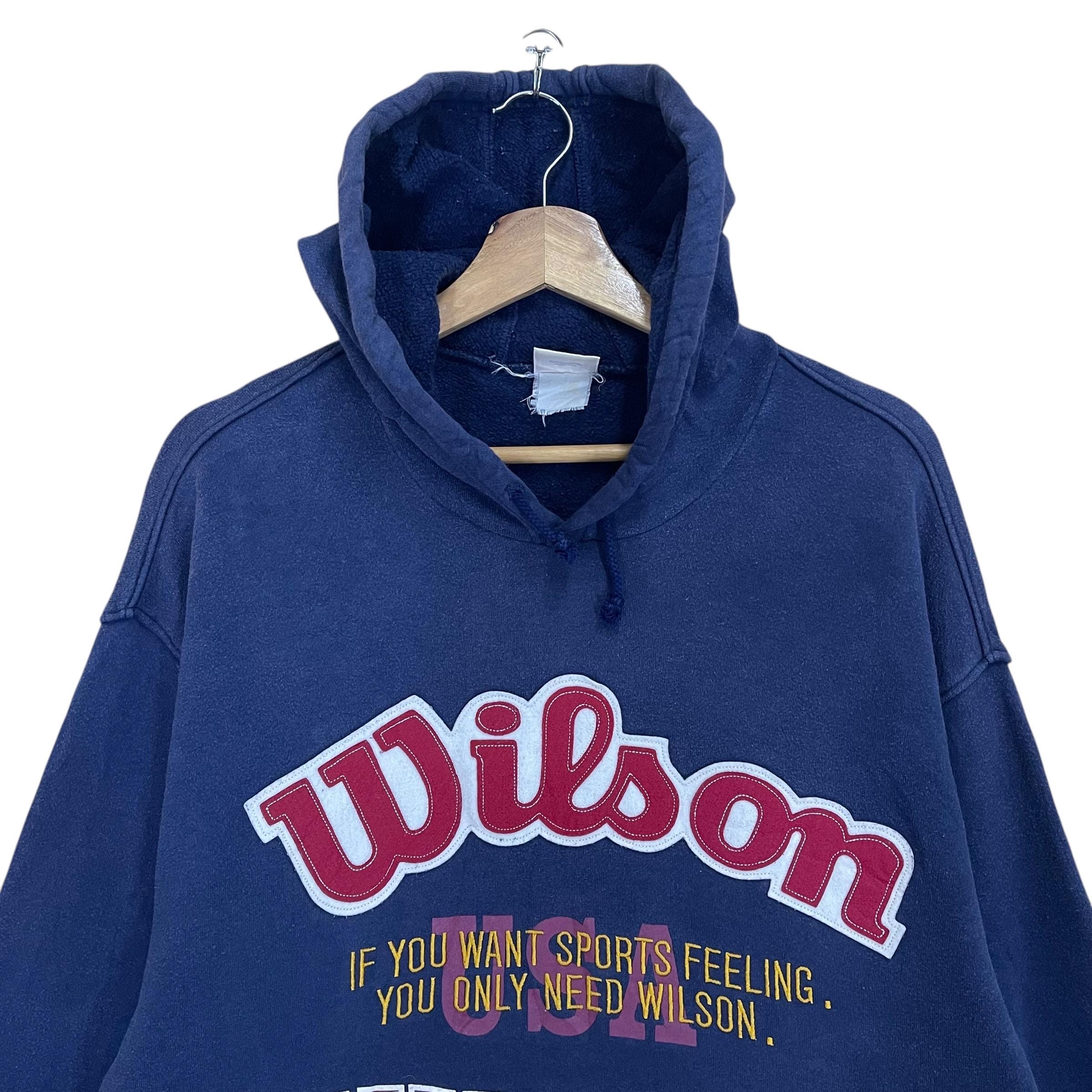 Vintage 90s Wilson Big Logo Pullover Hoodie Wilson Sweater