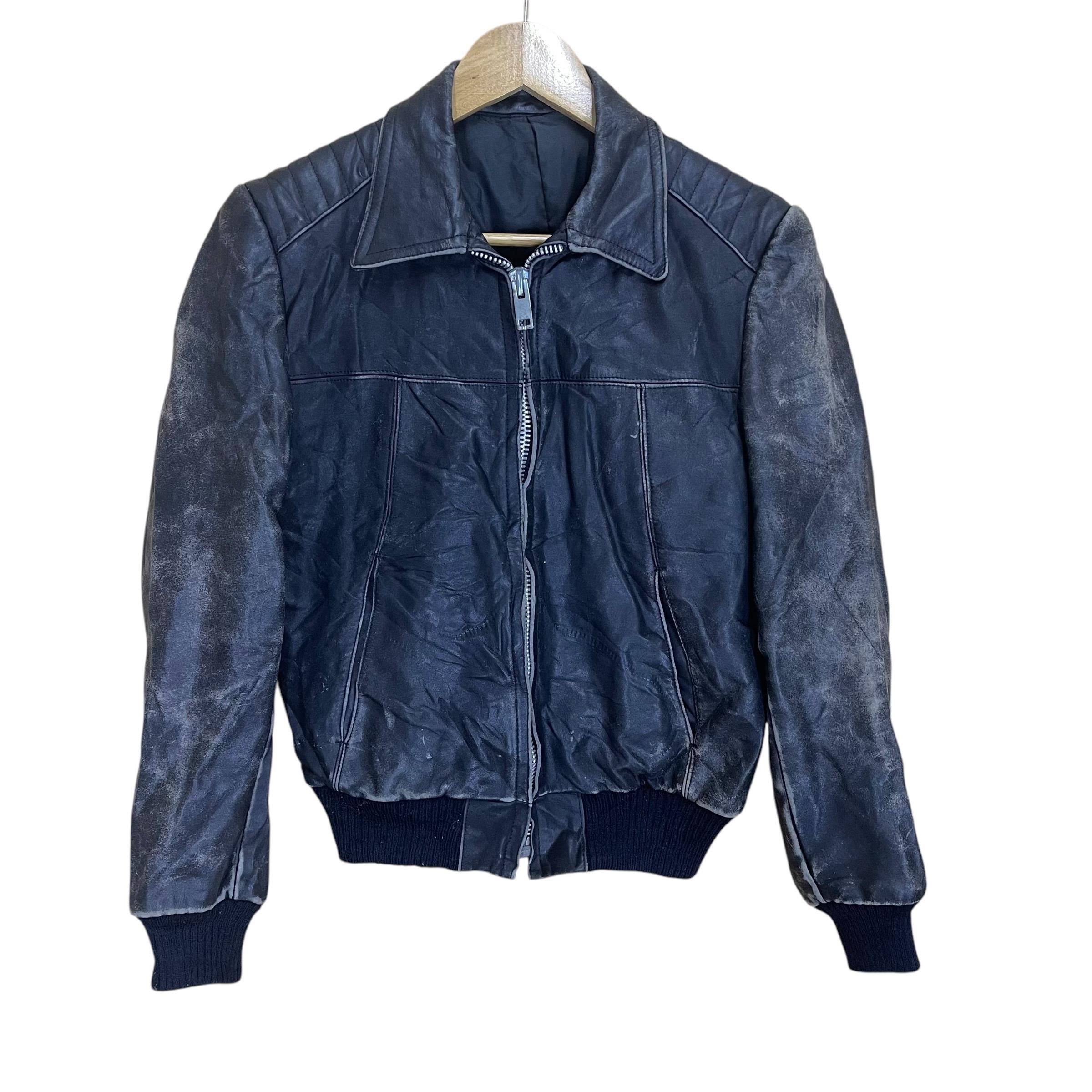 Pick!! Vintage 70s Leather Jacket Leather Motorcycle Jacket Size