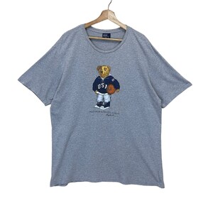 PICK!! Vintage 90s Ralph Lauren Polo Bear Tee Ralph Lauren Polo Bear Tshirt Polo Bear Big Logo Tshirt Size L