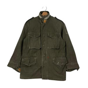 Vintage 70s Ww2 Alpha Industries M65 Field Jacket Scovill Army Usa