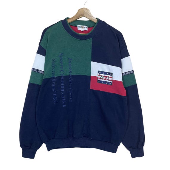 Pick!! Vintage 90s Wike&Lon Crewneck Sweatshirt Wike N Lon Sweater Wike N Lon Big Logo Embroidered Crewneck Sweatshirt Size M