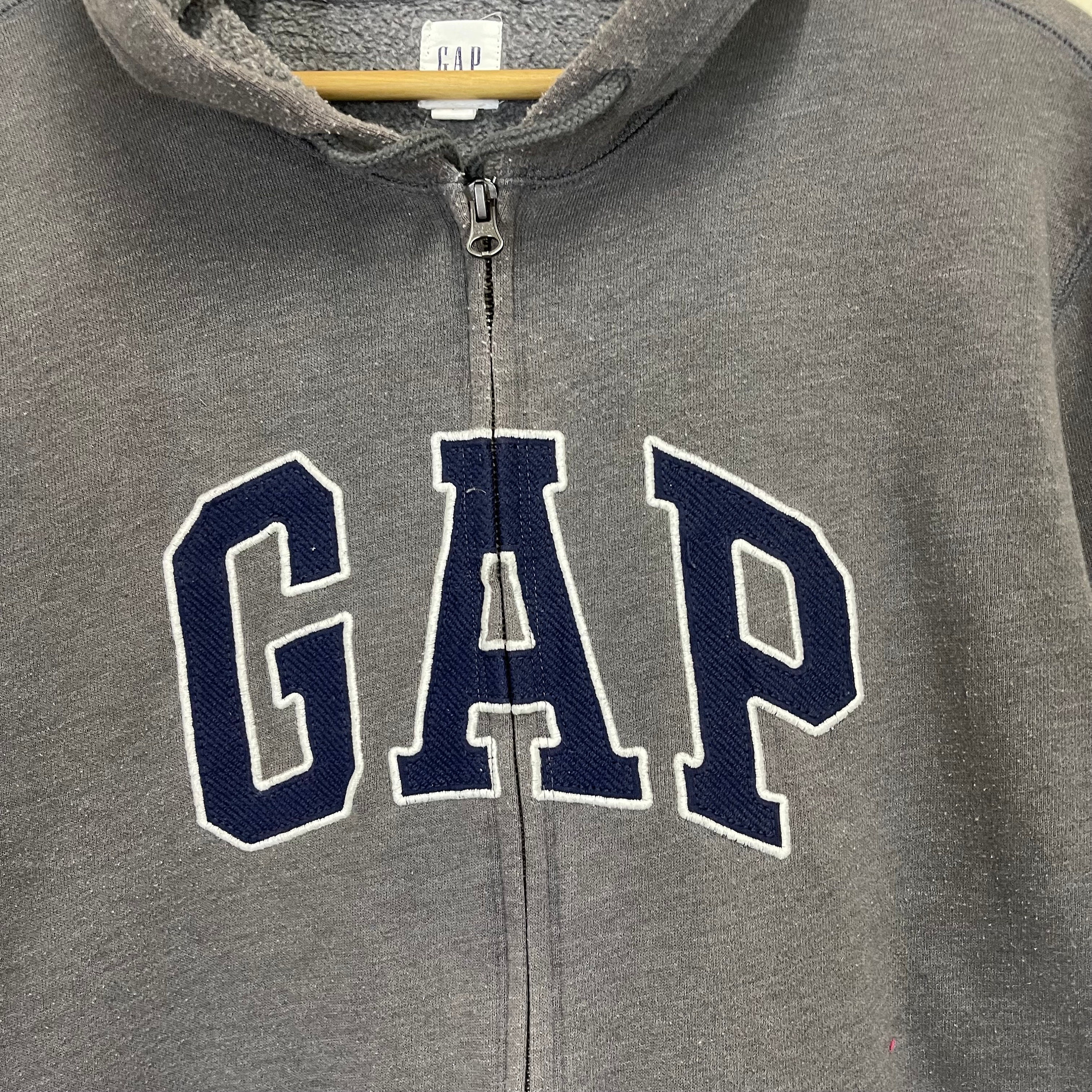 トップス GAP big logo zip hoodie size M Pick!! GAP Big Logo Embroidery Zipper Hoodie Gap Sweater Gap