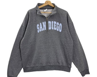 Wähle!! San Diego California Halfzip Sweatshirt Alice San Diego Pullover Alice San Diego Big Logo Pullover Halfzip Sweatshirt Oversize M