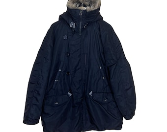 Pick!! Vintage Avirex Officer Uniform Jacket Alpha Industries Military Heavy Flying Hoodie Jacket Size XL