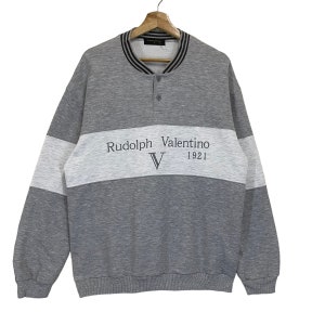 Pick!! Vintage 90s Rudolph Valentino Crewneck Sweatshirt Rudolph Valentino Sweater Rudolph Valentino Big Logo Embroidered Sweater Size L
