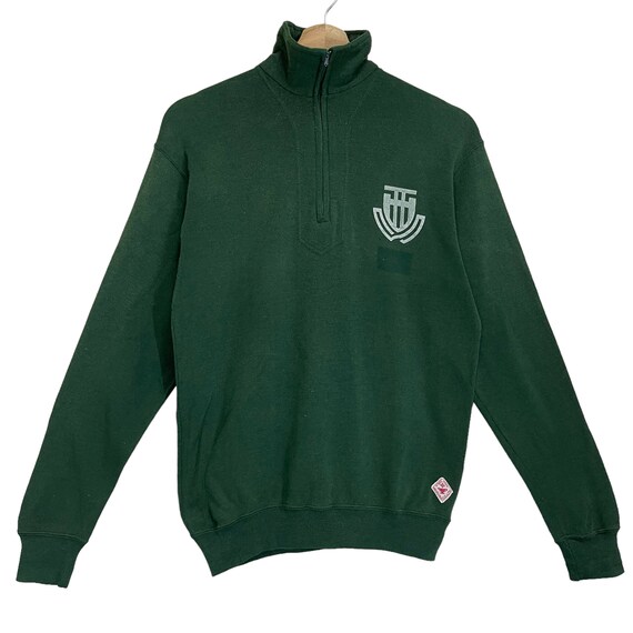 PICK!! Vintage 80s Mizuno Olympic Halfzip Sweatshirt Mizuno Sweater Mizuno Olympic Small Logo Printed Halfzip Sweatshirt Size M