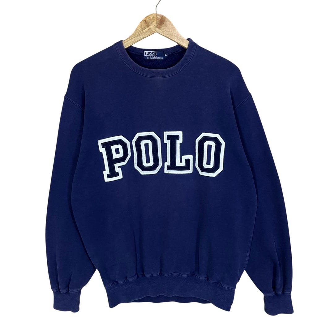 PICK!! Vintage 90s Polo Ralph Lauren Big Logo Crewneck Sweatshirt Polo ...