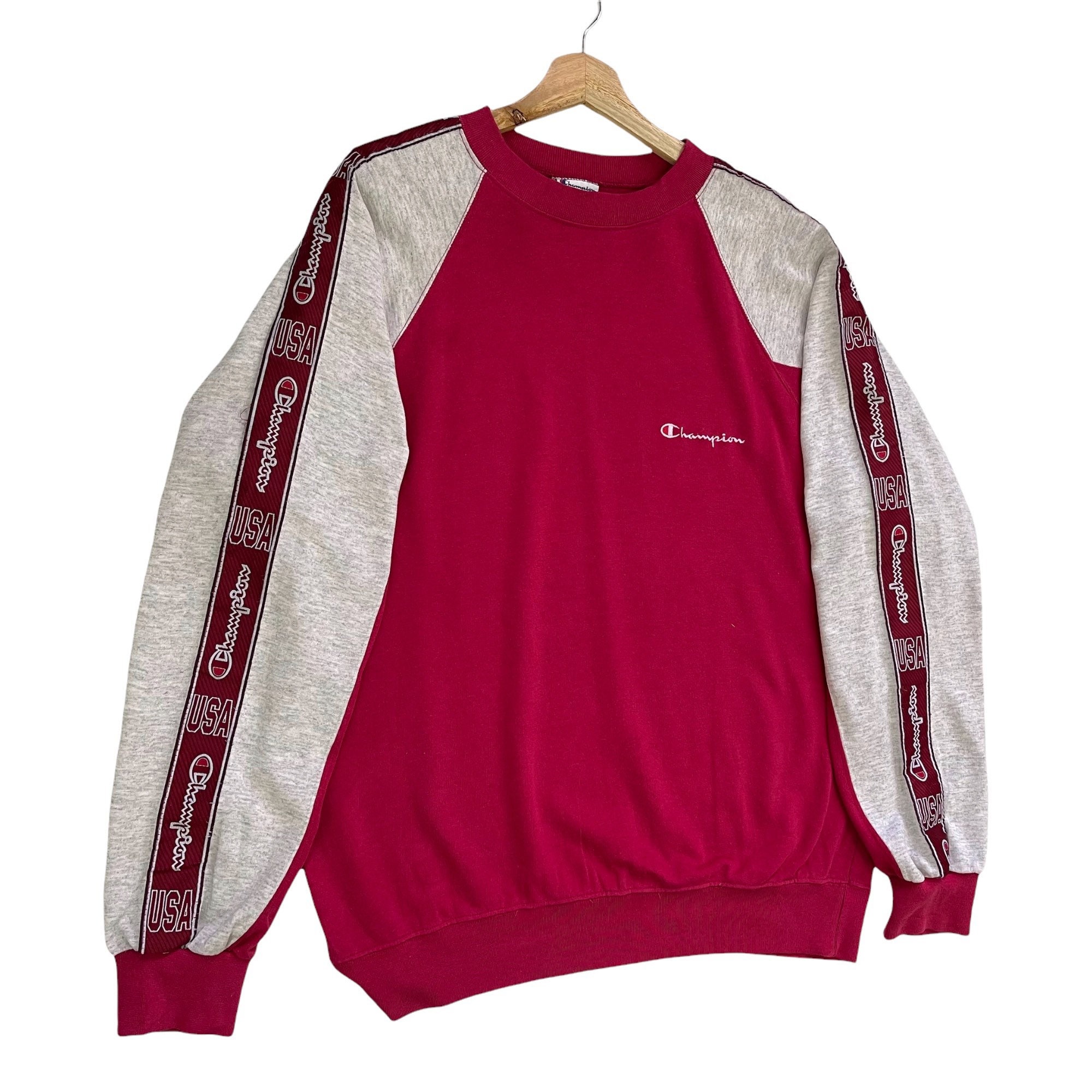 Rare Item Vintage 90s Champion Side Tape Design Crewneck Sweatshirt