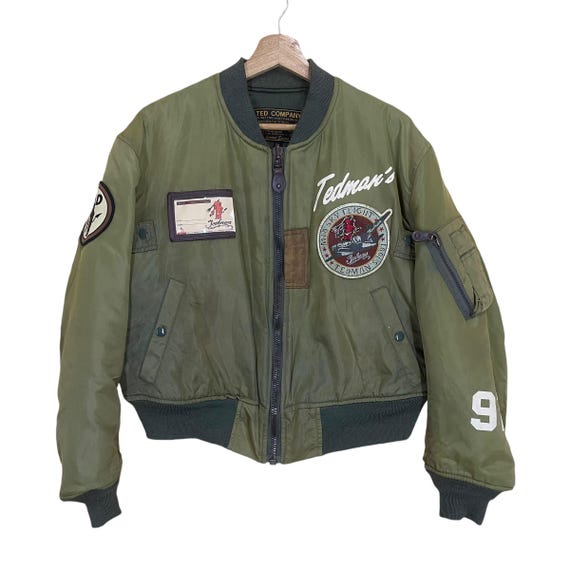 ジャケット・アウター 80's~ old MA-1 type ZIP blouson green 36 Vintage 80s US Airforce F-sections Crew MA-2 Bomber Jacket