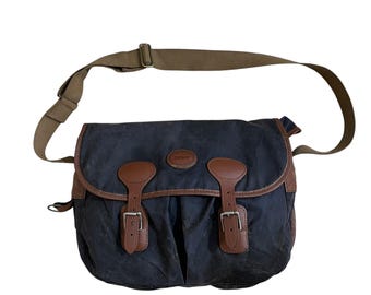 ICONIC!! Vintage 90s Barbour Wax Leather Shoulder Bag Hunting Barbour Leather Bag One Size