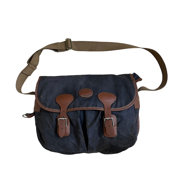 Barbour フィッシングバッグ ショルダーバッグ90s ICONIC!! Vintage 90s Barbour Wax Leather Shoulder Bag Hunting