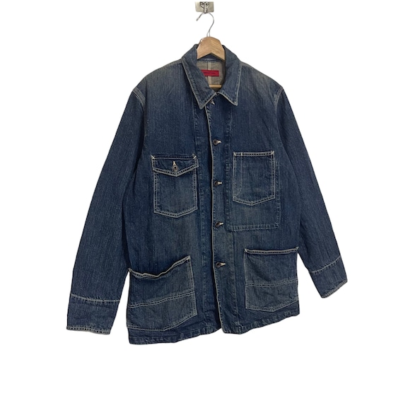 PICK!! Vintage 90s Edwin 503 Rebel Chore Denim Jacket Size M