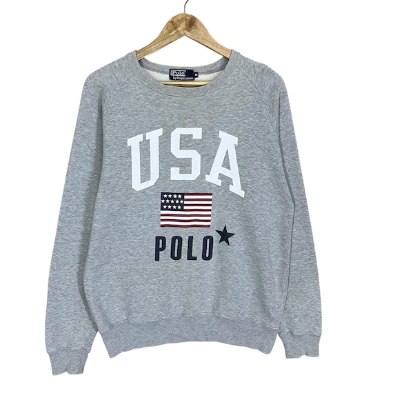 PICK!! Vintage 90s Polo Ralph Lauren Usa Crewneck Sweatshirt Polo