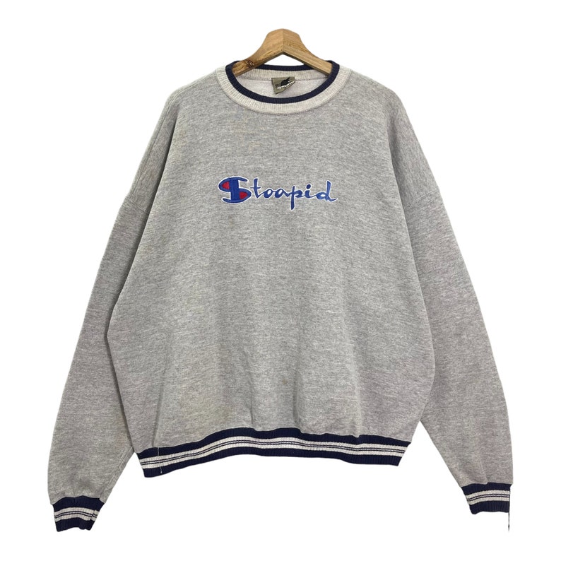 Rare Vintage 90s Stoopid Skateboard Crewneck Sweatshirt Stoopid Skaterboards Sweatshirt Stoopid Skate Big Logo Crewneck Sweatshirt Size M zdjęcie 1