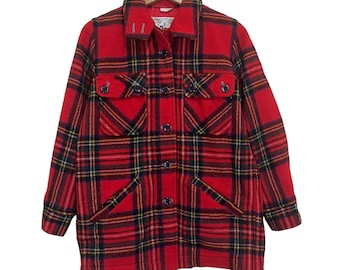 ¡ELIGE! Chaqueta vintage de tartán Mackinaw de Silk Road. Chaqueta de tartán Silk Road, talla pequeña.
