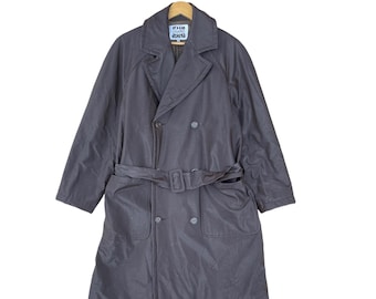 ICONIC!! Vintage 90s Barbour Trench Coat Zipper Wax Jacket Barbour