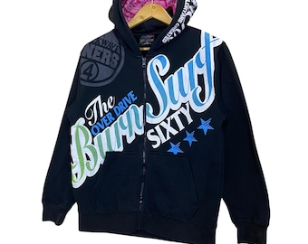Pick!! The Overdrive Burn Surf Sixty Zipper Hoodie Oblo Design Big Logo Printed Fullzip Hoodie Size M