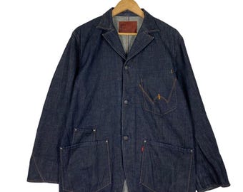 RARE!! Vintage Edwin E Funtion Denim Chore Jacket Edwin Chore Jacket Size M