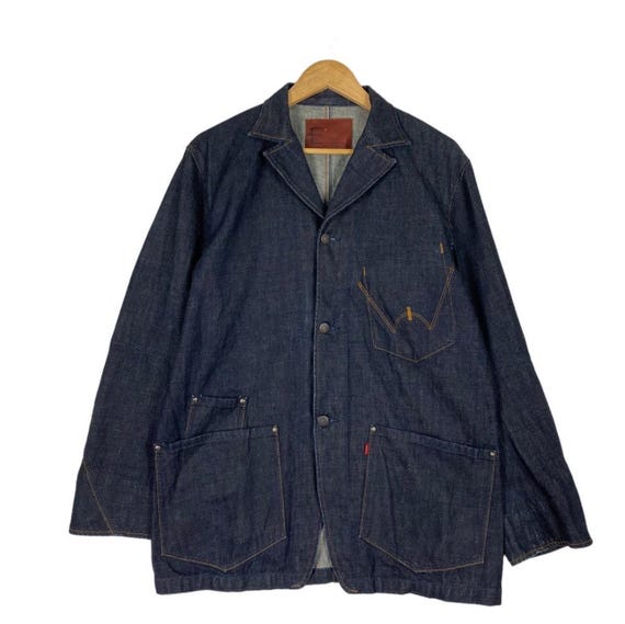 RARE!! Vintage Edwin E Funtion Denim Chore Jacket Edwin Chore