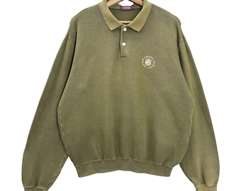 RARE!! Vintage 90s Chaps Ralph Lauren Collar Sweatshirt Chaps Sweater Chaps Small Logo Collar Sweatshirt Baggy Size M