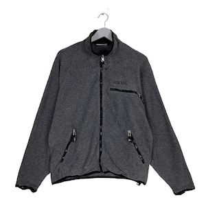 Pick!! Vintage 90s Adidas Adventure Zipper Fleece Adidas Sweater Adidas Small Logo Embroidery Zipper Fleece Dark Gray Colour Size M