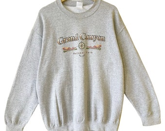 PICK!! Vintage 90s Grand Canyon Crewneck Sweatshirt Grand Canyon Sweater Grand Canyon National Park Big Logo Crewneck Sweatshirt Size M