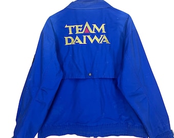 Pick!! Vintage 90s Team Daiwa Fishing Equipment Big Logo Zipper