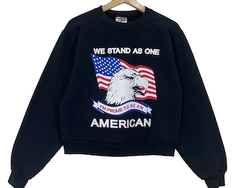 Pick!! Vintage 90’s We Stand As One American Printed Big Logo Crewneck Sweatshirt Size S