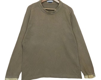 PICK!! Vintage 90s Stone Island 077 Nort Q1 CE/99 Sweater Stone Island Made In Italy Plain Crewneck Sweatshirt Size M