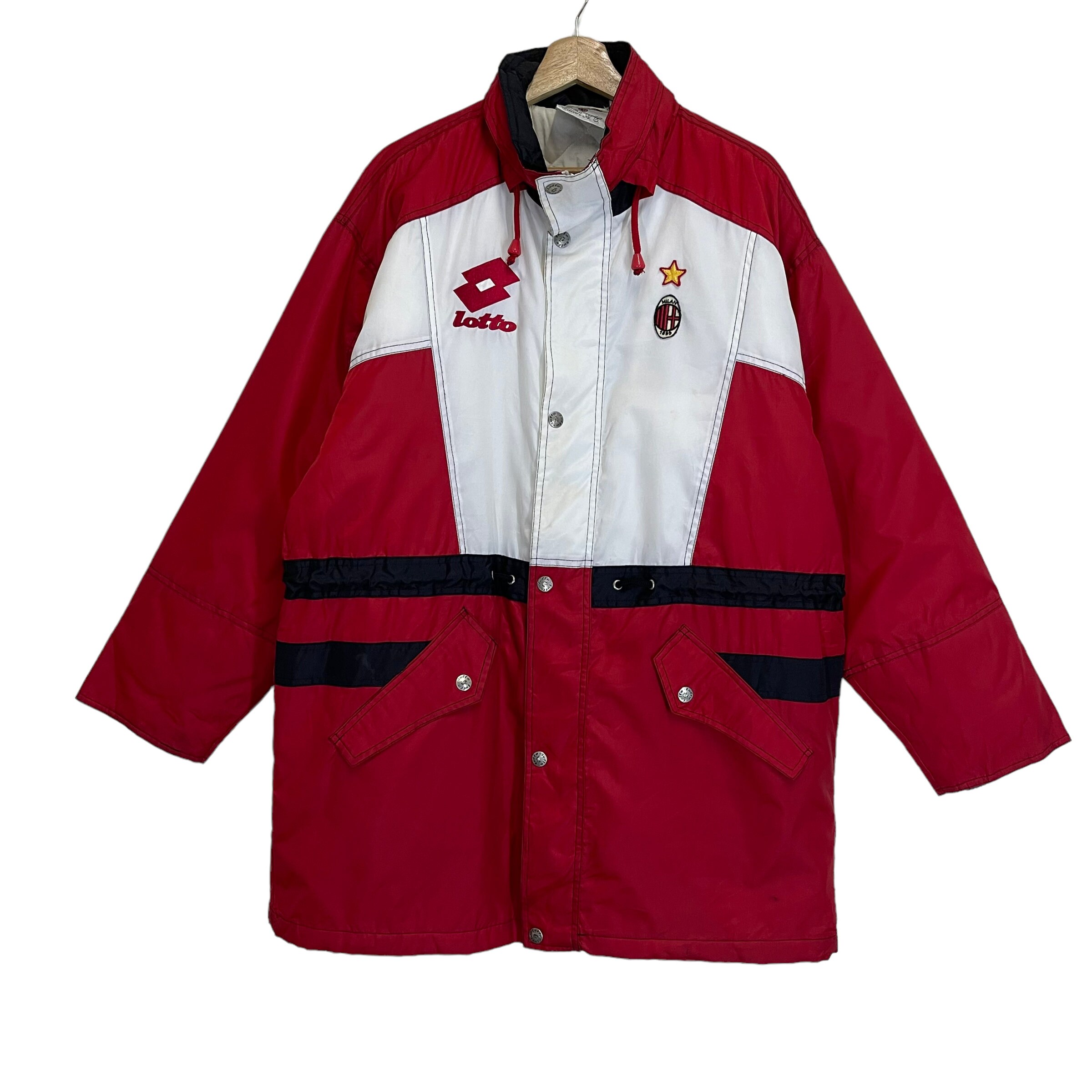 AC Milan Lotto Varsity Jacket  AC Milan Black & Red Bomber Jacket