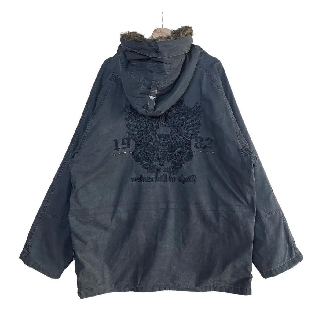 PICK!! Vintage 90's Dog Town Type N-3B Zipper Fur Hoodie Jacket