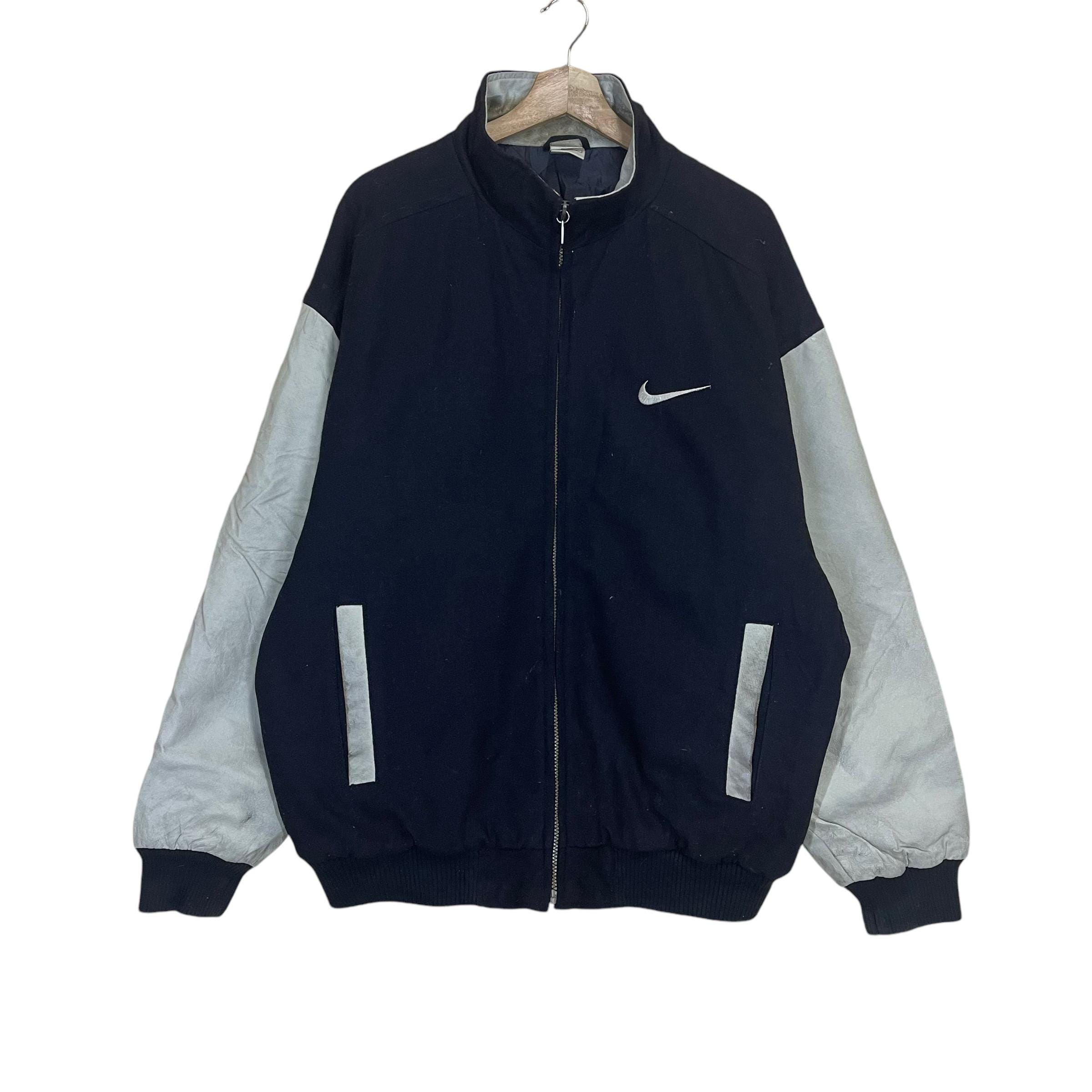 Pick!! Vintage 90s Nike Varsity Sleeve Leather Jacket Nike Varsity