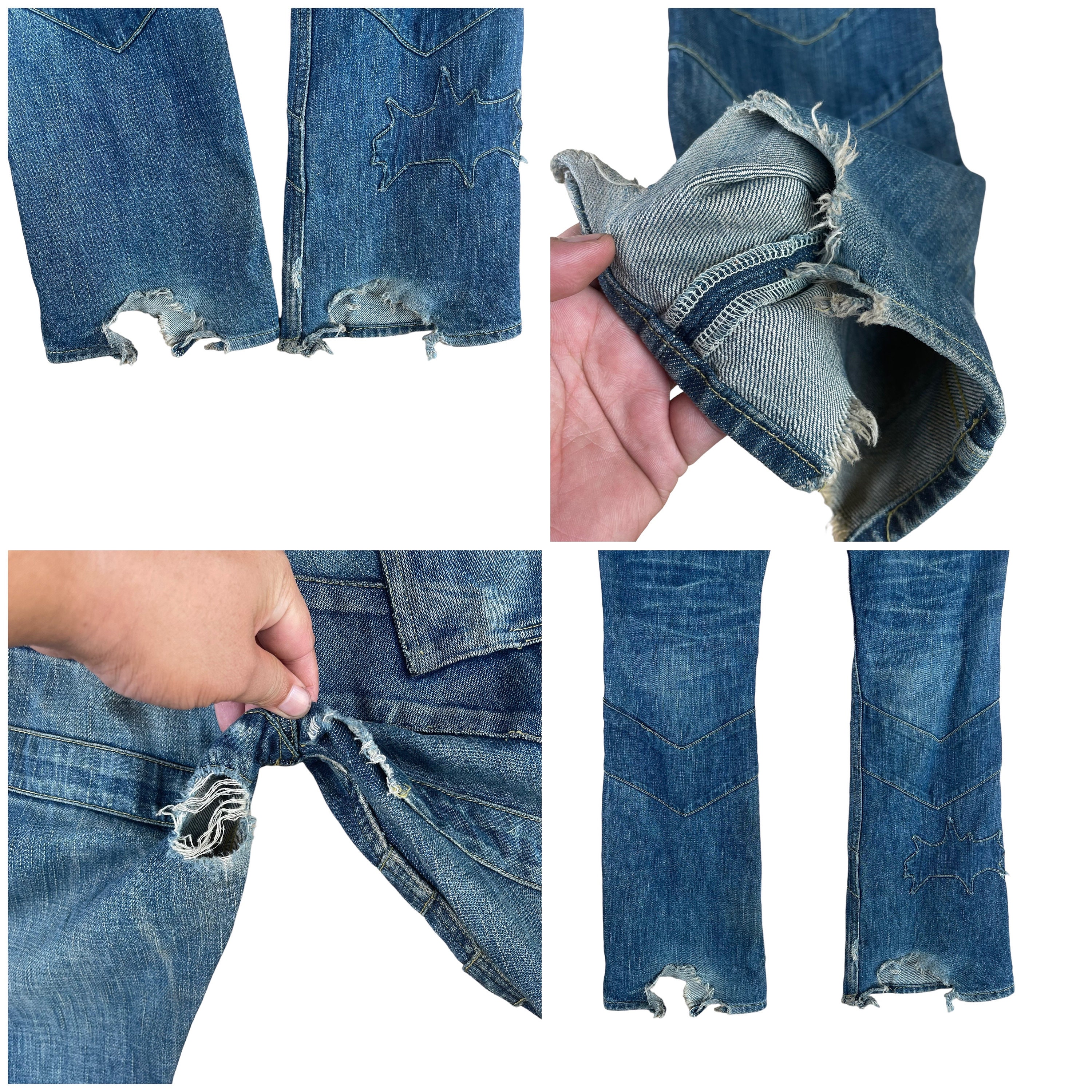 Undercover Patchwork Bootcut Denim Undercover Faded Blue