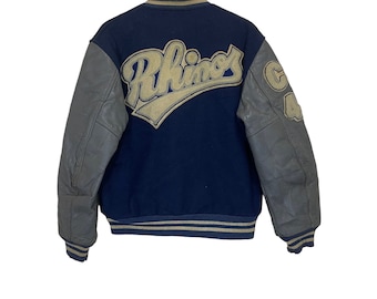 Vintage Varsity Jacket Mens Bigi Japan Made Big Logo Leather