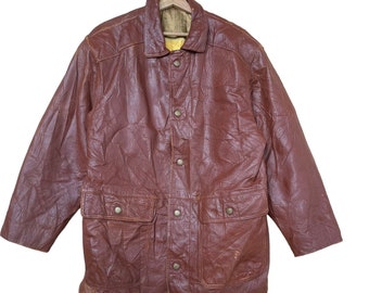 PICK!! Vintage 90’s Gianni Valentino Leather Jacket Gianni Valentino Made In France Leather Long Jacket Size M