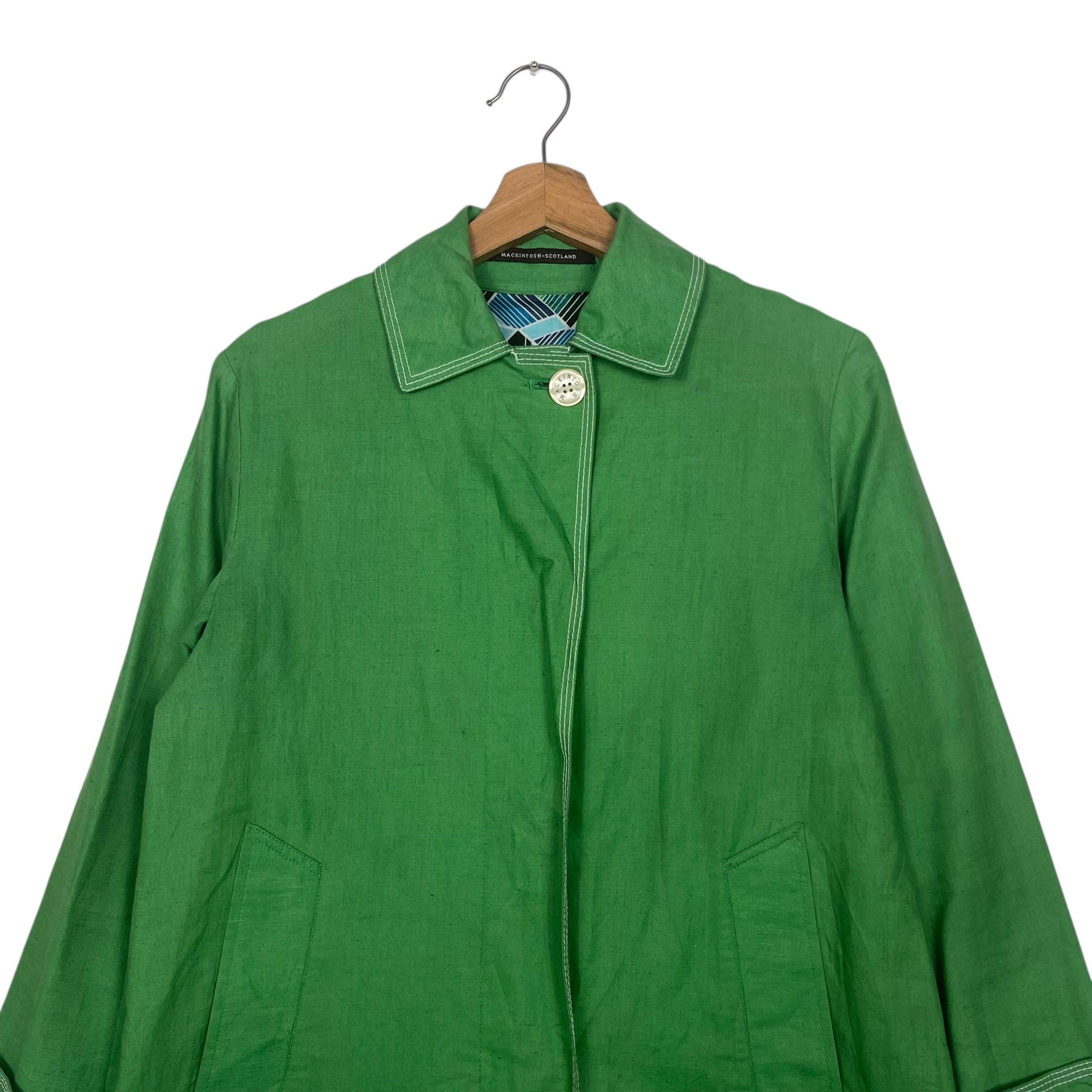 Mackintosh Scotland Coated Handmade Jacket Grenn Colour Size Small