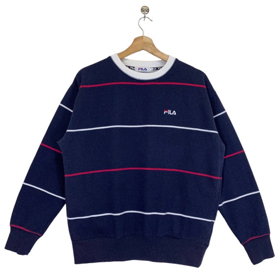 PICK!! Vintage 90s Fila Stripe Crewneck Sweatshir… - image 1