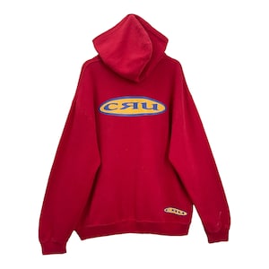 PICK!! Vintage 90&#39;s Cru Surfing Club Made In Usa Pullover Hoodies Cru Surfing Big Logo Crewneck Sweatshirt Size XL