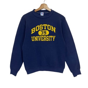 Pick!! Vintage 90s Boston University Crewneck Sweatshirt Boston University Sweater Boston University Printed Big Image Sweatshirt Size S