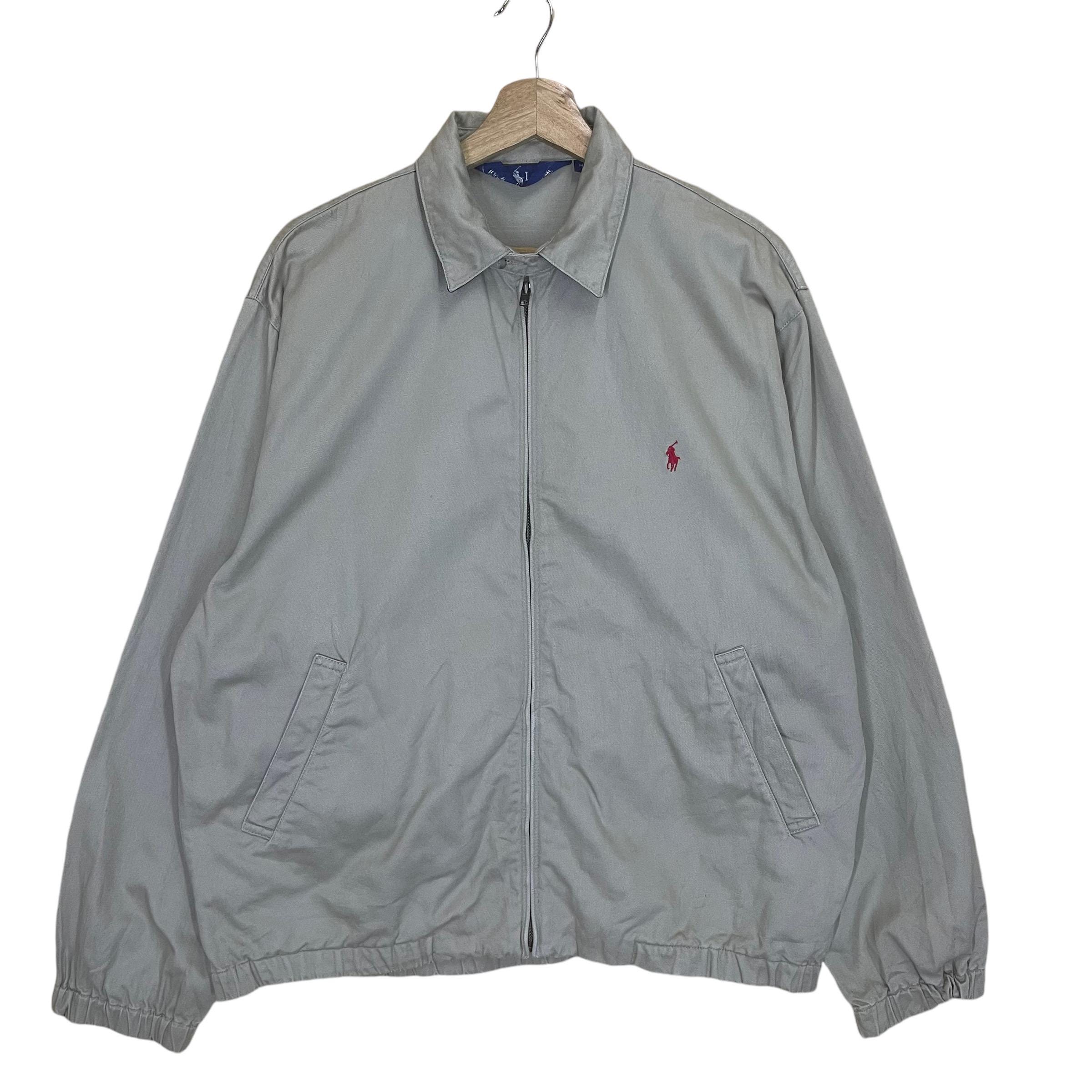 希少90s Polo by Ralph Lauren ウールジャケット グレー PICK!! Vintage 90s Polo Ralph Lauren Harrington Small Pony Zipper