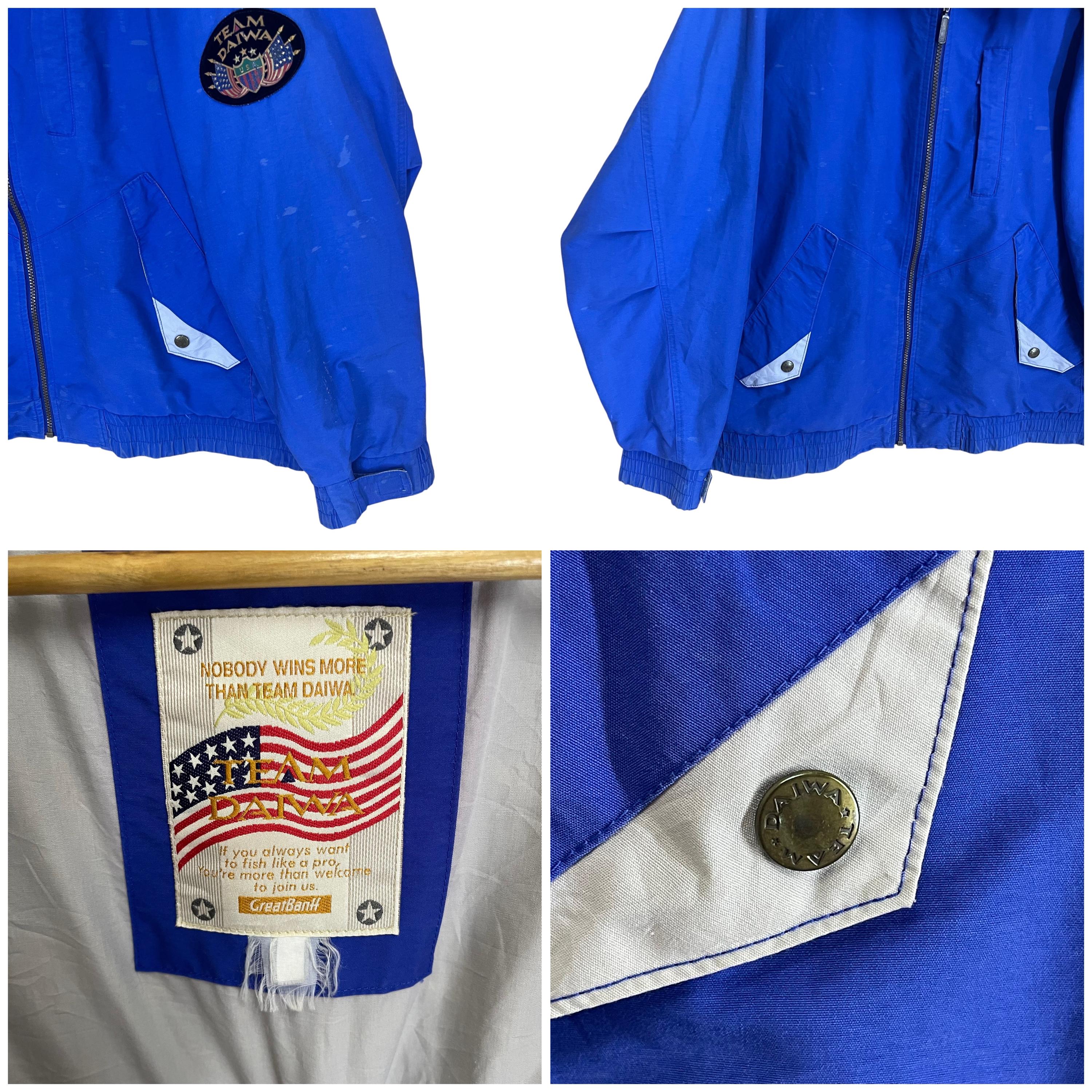 Pick!! Vintage 90s Team Daiwa Fishing Equipment Big Logo Zipper 