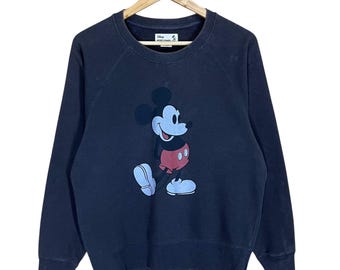Pick!! Mickey Mouse Crewneck Sweatshirt Mickey Sweater Mickey Mouse Big Logo Pullover Crewneck Sweatshirt Size M