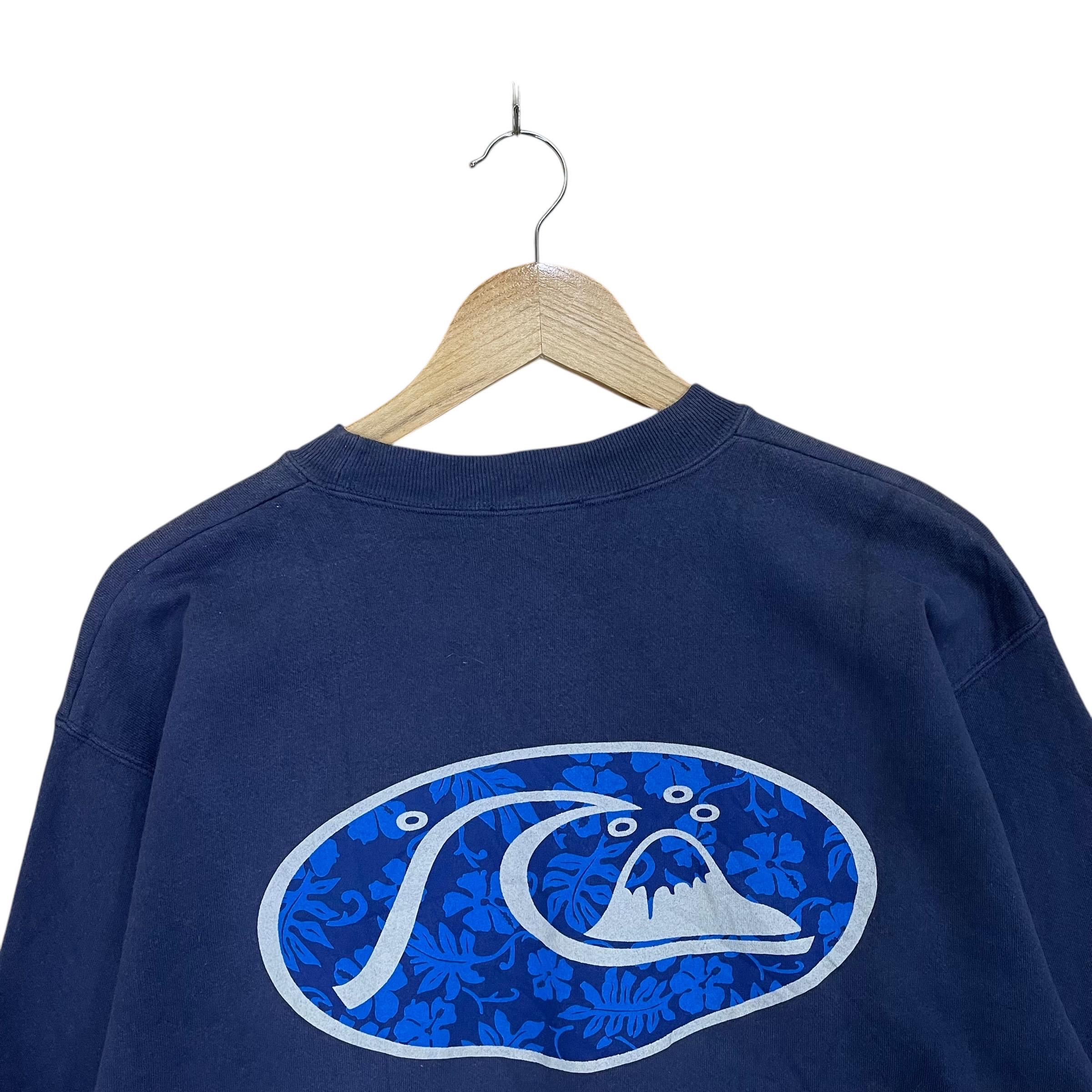 FADED!! Vintage 90s Quiksilver Big Logo Crewneck Sweatshirt 