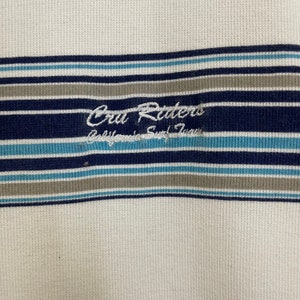 Pu&ograve; includere: Camicia bianca a righe con il testo "Cru Riders California Surf Team" ricamato in bianco.