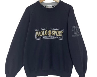 vintage des années 90 Paolo Roberta Sports sweat ras du cou Paolo Roberta Sports pull Paolo Roberta Sports sweat ras du cou avec grand logo Taille L