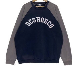 Pick!! Vintage Dc Shoe Co Big Logo Crewneck Sweatshirt Dc Shoe Crewneck Sweatshirt Dc Shoe Pullover Embroidery Logo Sweatshirt Size XL