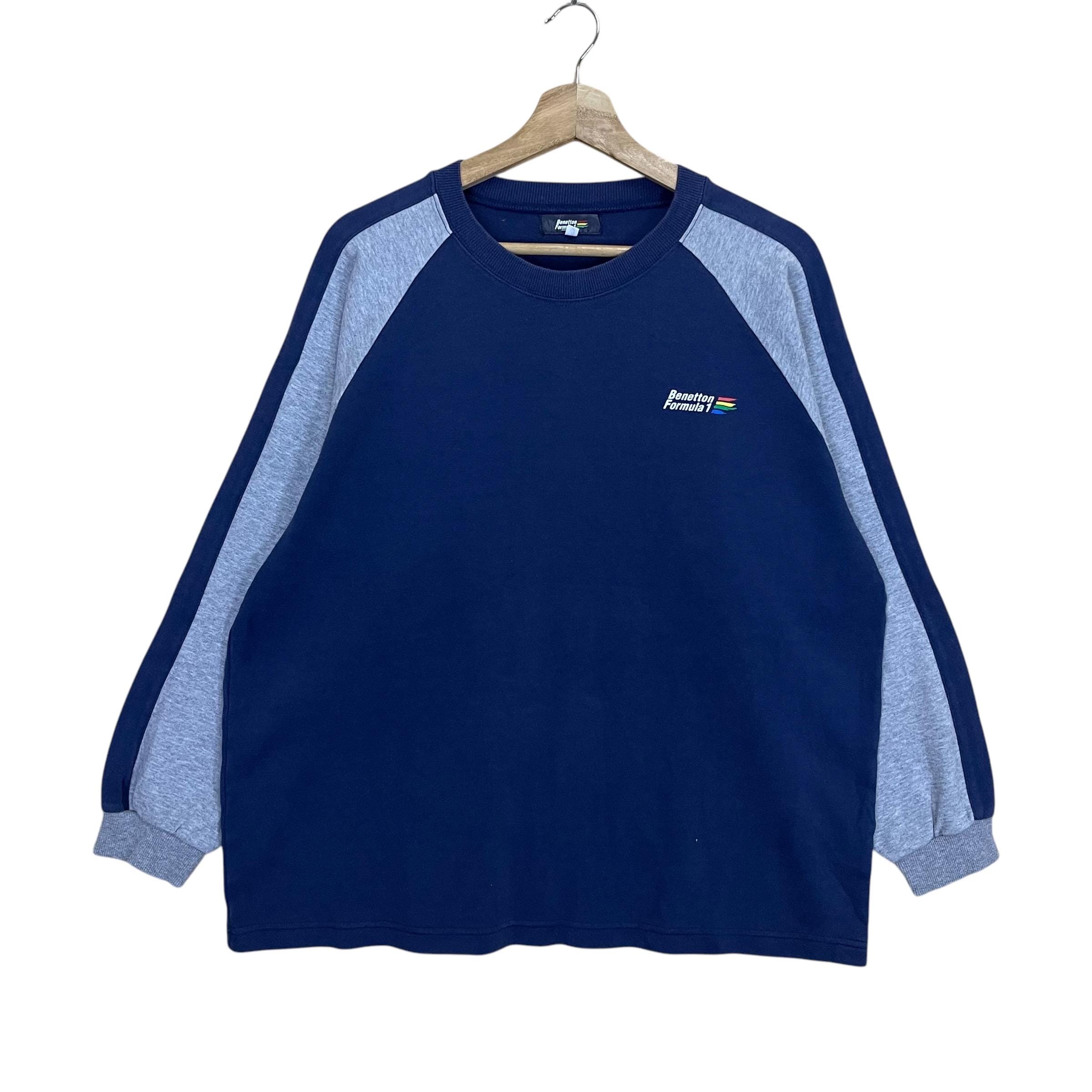 Vintage 90’s Benetton Formula 1 Racing Team Crewneck Sweatshirt Benetton F1 Sweater Benetton Formula 1 Small Logo Crewneck Sweatshirt Size L