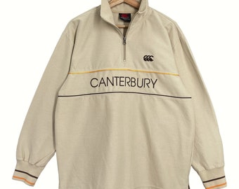 Wählen Sie!! Vintage 90er Jahre Canterbury Of New Zealand Halfzip Sweatshirt Canterbury Pullover Canterbury Big Logo Pullover Crewneck Sweatshirt Größe M